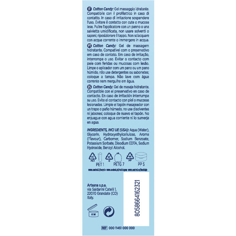 CONTROL - COTTON CANDY MASSAGE GEL 3 IN 1 200 ML - My naughty haven #