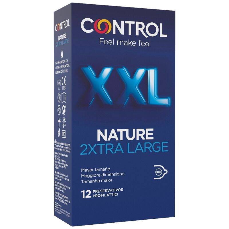 CONTROL - NATURE 2XTRA LARGE XXL CONDOMS - 12 UNITS - My naughty haven #