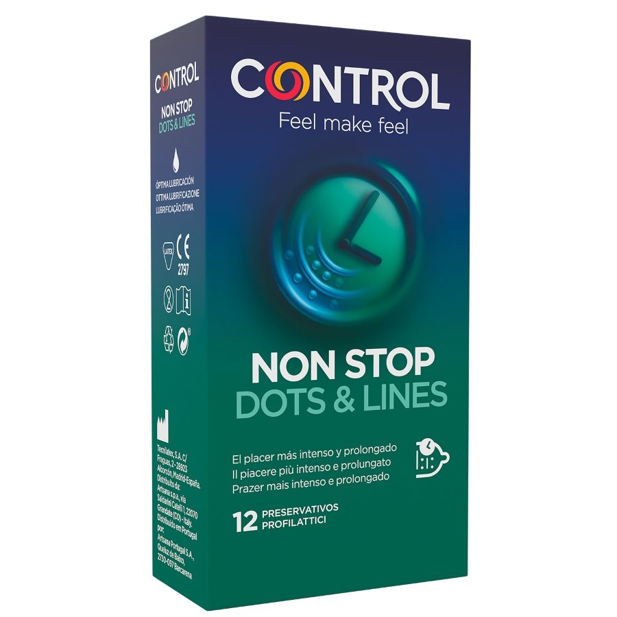 CONTROL - NONSTOP DOTS AND LINES CONDOMS 12 UNITS - My naughty haven #