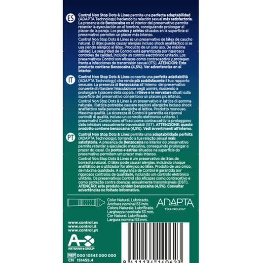 CONTROL - NONSTOP DOTS AND LINES CONDOMS 12 UNITS - My naughty haven #