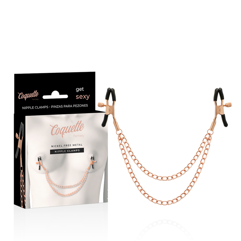 COQUETTE CHIC DESIRE - FANTASY METAL NIPPLE CLIPS WITH CHAIN - My naughty haven #