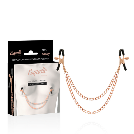 COQUETTE CHIC DESIRE - FANTASY METAL NIPPLE CLIPS WITH CHAIN - My naughty haven #