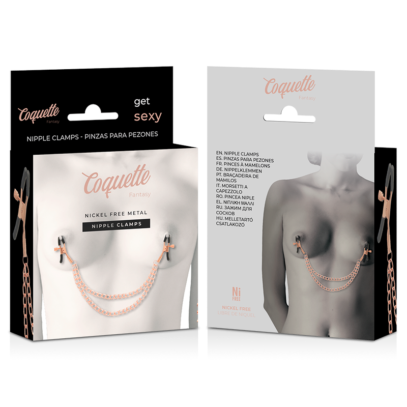 COQUETTE CHIC DESIRE - FANTASY METAL NIPPLE CLIPS WITH CHAIN - My naughty haven #