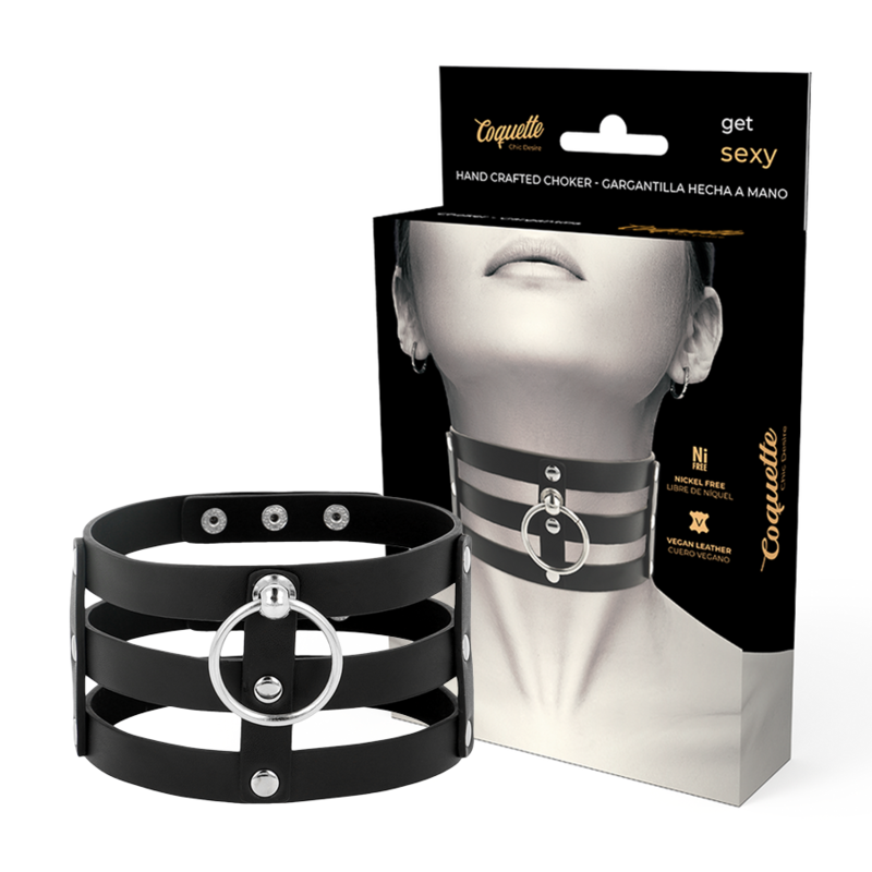 COQUETTE CHIC DESIRE - FETISH STYLE VEGAN LEATHER CHOKER - My naughty haven #