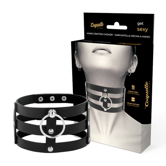 COQUETTE CHIC DESIRE - FETISH STYLE VEGAN LEATHER CHOKER - My naughty haven #