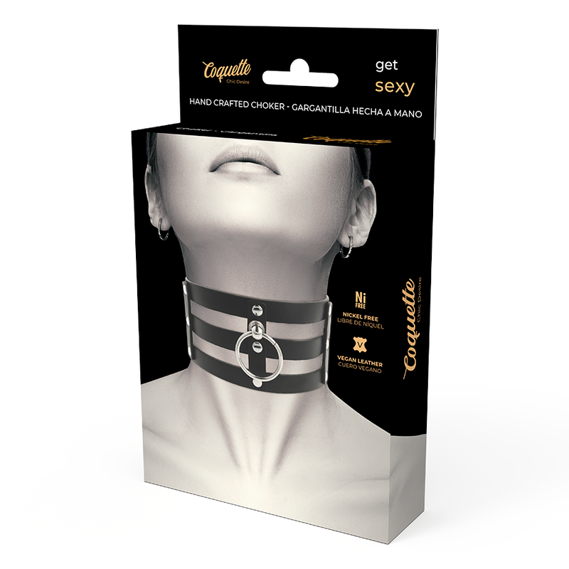 COQUETTE CHIC DESIRE - FETISH STYLE VEGAN LEATHER CHOKER - My naughty haven #