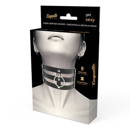 COQUETTE CHIC DESIRE - FETISH STYLE VEGAN LEATHER CHOKER - My naughty haven #