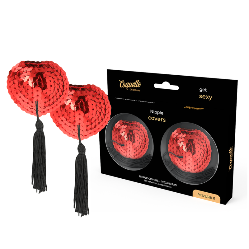 COQUETTE CHIC DESIRE - NIPPLE COVERS RED - My naughty haven #