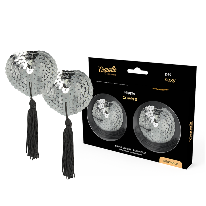 COQUETTE CHIC DESIRE - NIPPLE COVERS SILVER - My naughty haven #