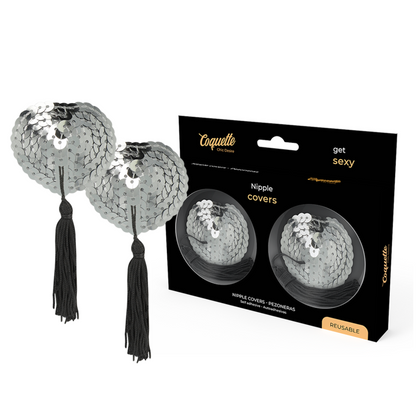 COQUETTE CHIC DESIRE - NIPPLE COVERS SILVER - My naughty haven #