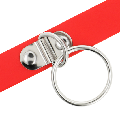 COQUETTE CHIC DESIRE - RED VEGAN LEATHER NECKLACE WOMAN FETISH ACCESSORY - My naughty haven #