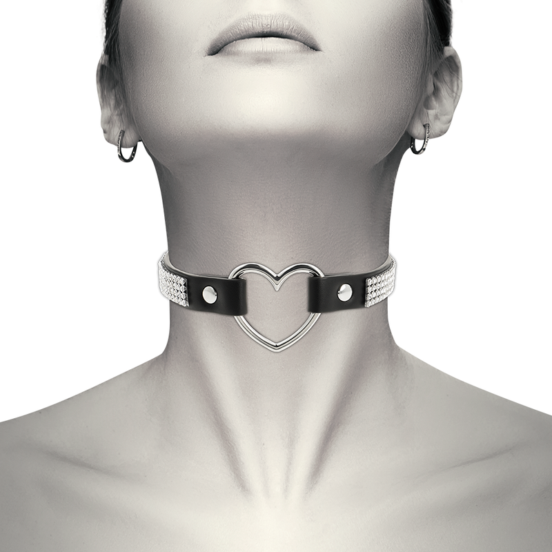 COQUETTE CHIC DESIRE - VEGAN LEATHER CHOKER WITH HEART - My naughty haven #