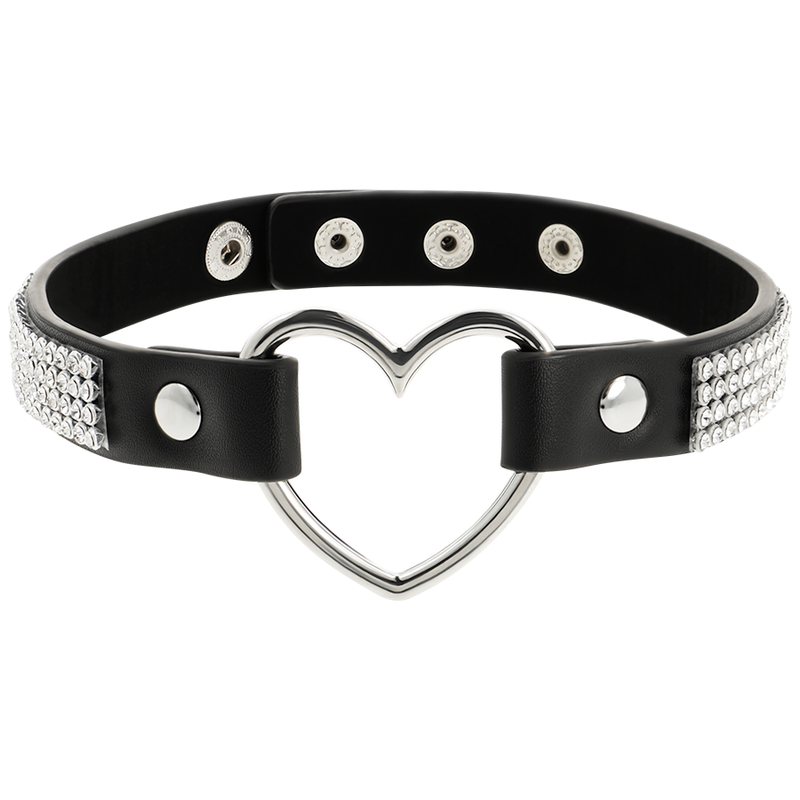 COQUETTE CHIC DESIRE - VEGAN LEATHER CHOKER WITH HEART - My naughty haven #