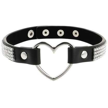 COQUETTE CHIC DESIRE - VEGAN LEATHER CHOKER WITH HEART - My naughty haven #