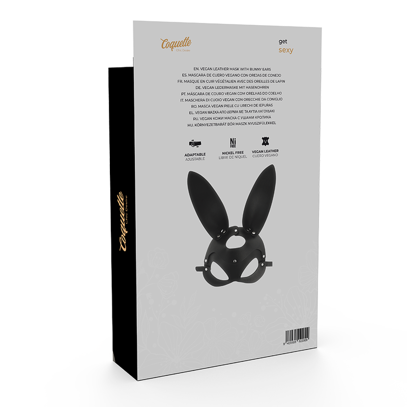 COQUETTE CHIC DESIRE - VEGAN LEATHER MASK WITH BUNNY EARS - My naughty haven #