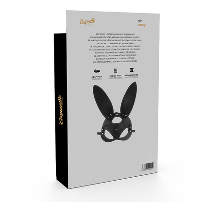 COQUETTE CHIC DESIRE - VEGAN LEATHER MASK WITH BUNNY EARS - My naughty haven #