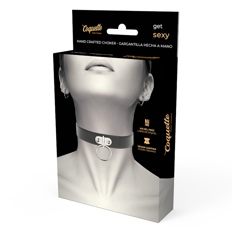 COQUETTE CHIC DESIRE - VEGAN LEATHER NECKLACE WOMAN FETISH ACCESSORY - My naughty haven #