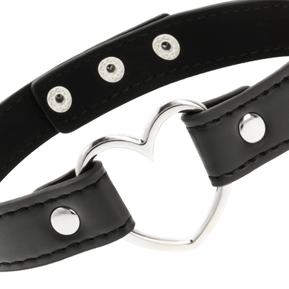 COQUETTE CHIC DESIRE - VEGAN LEATHER NECKLACE WOMAN HEART ACCESSORY - My naughty haven #