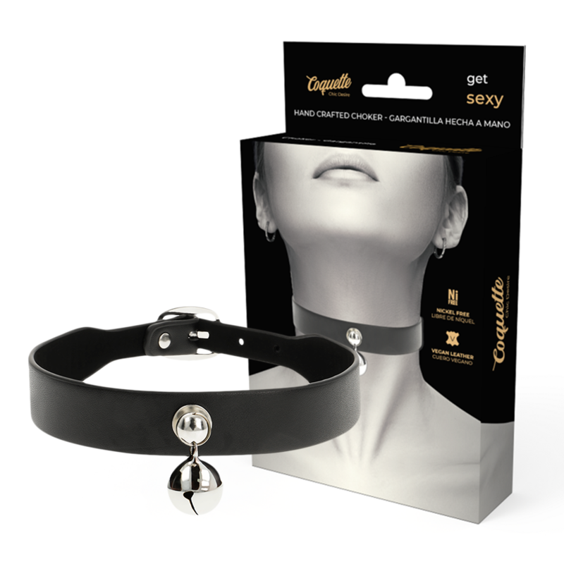 COQUETTE CHIC DESIRE - VEGAN LEATHER NECKLACE WOMAN RATTLE ACCESSORY - My naughty haven #