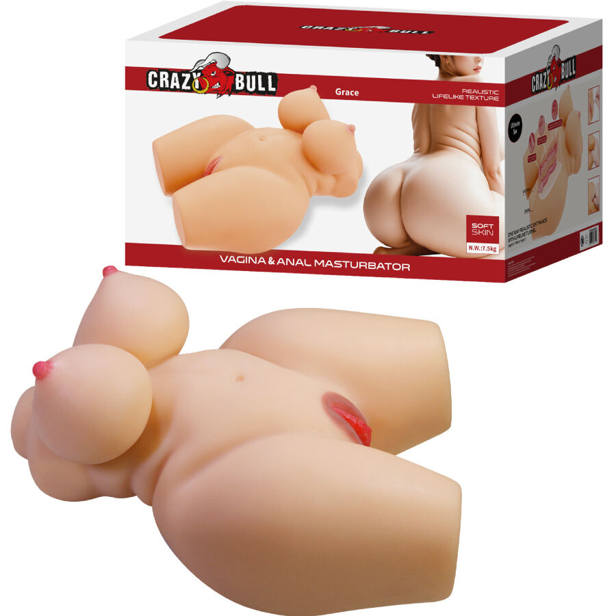 CRAZY BULL - GRACE REALISTIC FEMALE TORSO VAGINA AND ANAL 7.5 KG - My naughty haven #