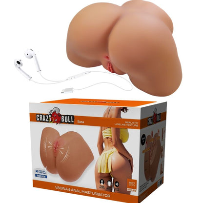 CRAZY BULL - ILANA REALISTIC FEMALE BUTT VIBRATOR AND SUCKER WITH SOUND 6.8 KG - My naughty haven #