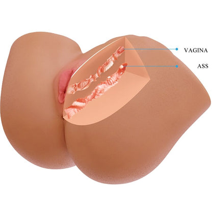 CRAZY BULL - ILANA REALISTIC FEMALE BUTT VIBRATOR AND SUCKER WITH SOUND 6.8 KG - My naughty haven #