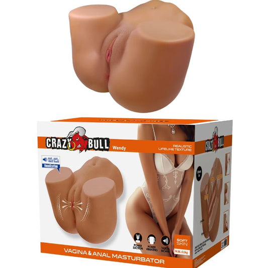 CRAZY BULL - WENDY REALISTIC FEMALE BUTT VIBRATOR AND SUCKER WITH SOUND 11 KG - My naughty haven #