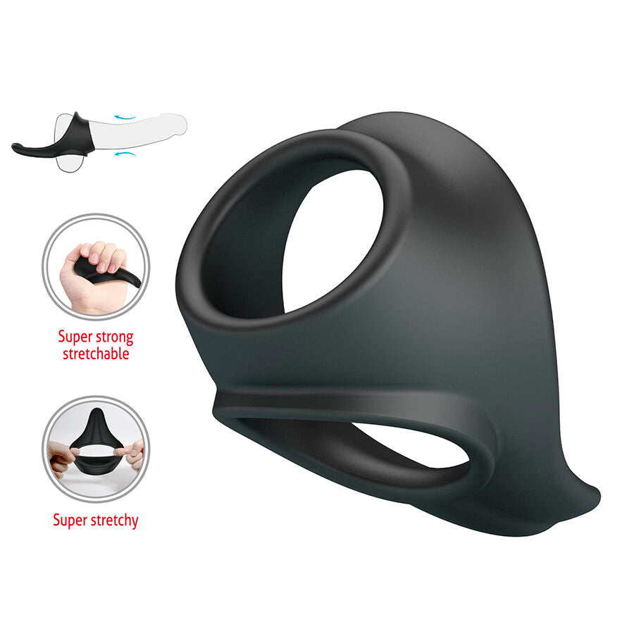 CRAZY BULL - ZADOK ERGONOMIC RING WITH PERINEAL STIMULATOR - My naughty haven #