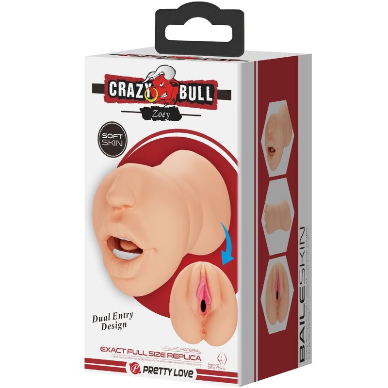 CRAZY BULL - ZOEY VAGINA-SHAPED MASTUBADOR DUAL ENTRY - My naughty haven #