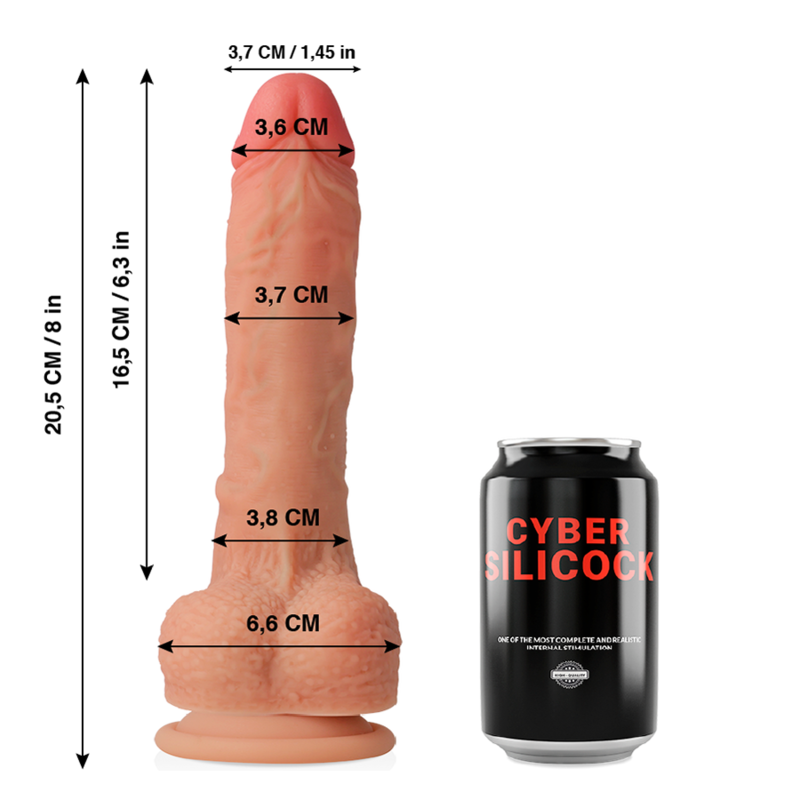 CYBER SILICOCK - CONNOR ULTRA REALISTIC SOFT LIQUID SILICONE 20.5 CM -O- 3.7 CM - My naughty haven #