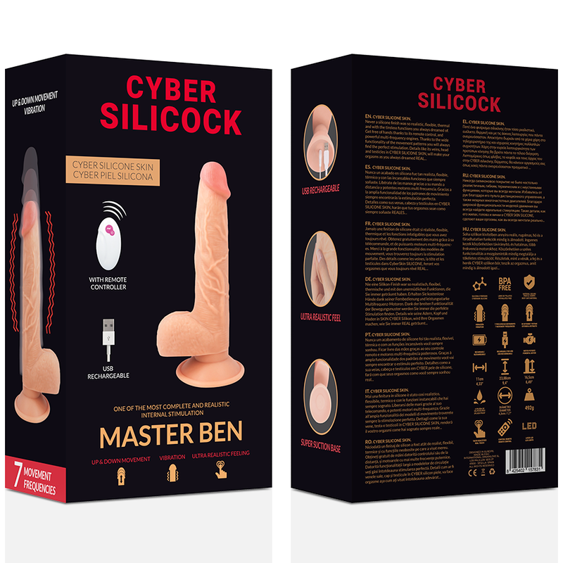 CYBER SILICOCK - REMOTE CONTROL REALISTIC MASTER BEN 23.88 CM -O- 4.3 CM - My naughty haven #