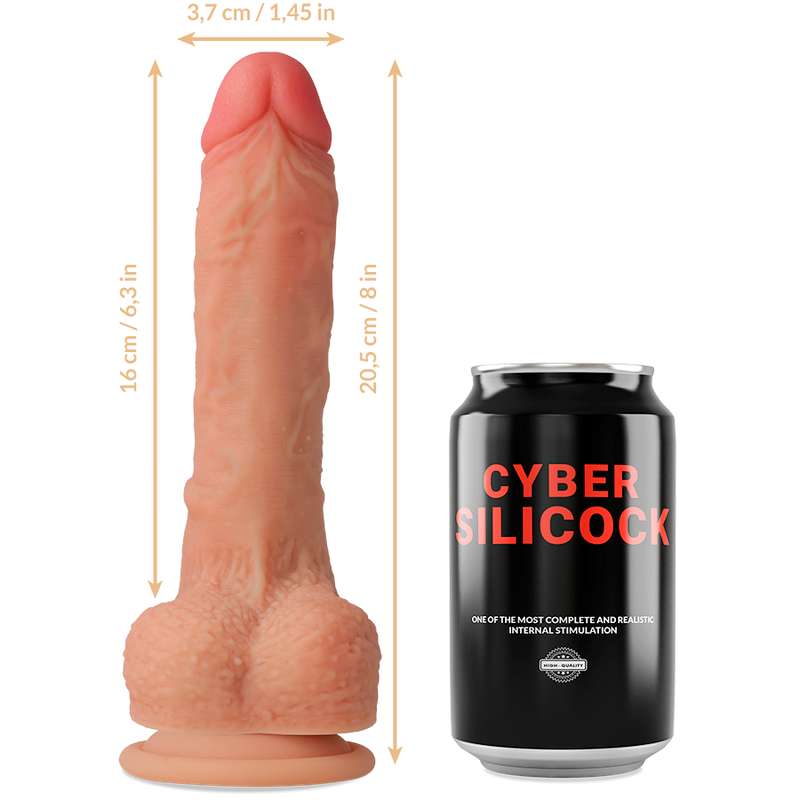 CYBER SILICOCK - STRAP-ON CONNOR LIQUID SILICONE WITH 3 RINGS FREE 20.5 CM -O- 3.7 CM - My naughty haven #