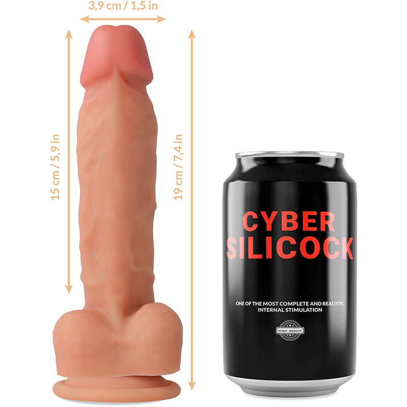 CYBER SILICOCK - STRAP-ON LIQUID SILICONE OLIVER WITH 3 RINGS FREE 19 CM -O- 3.9 CM - My naughty haven #