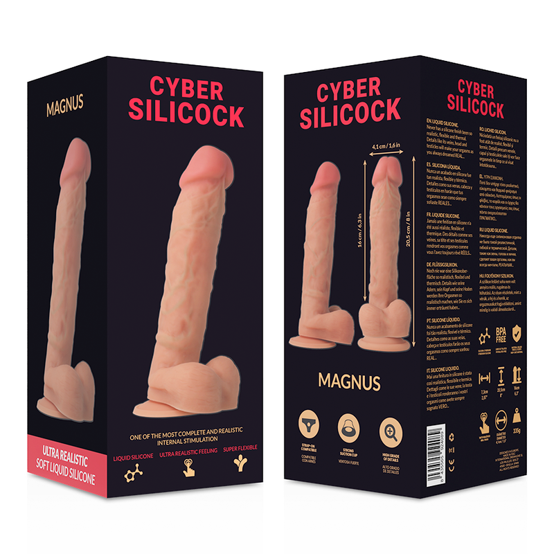 CYBER SILICOCK - STRAP-ON MAGNUS LIQUID SILICONE WITH 3 RINGS FREE 20.5 CM -O- 4.1 CM - My naughty haven #