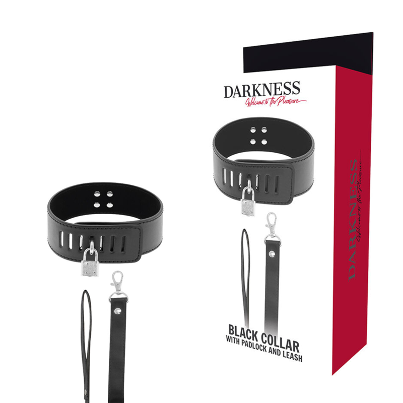 DARKNESS - BDSM COLLAR WITH BLACK LOCK - My naughty haven #