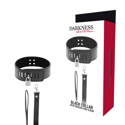 DARKNESS - BDSM COLLAR WITH BLACK LOCK - My naughty haven #