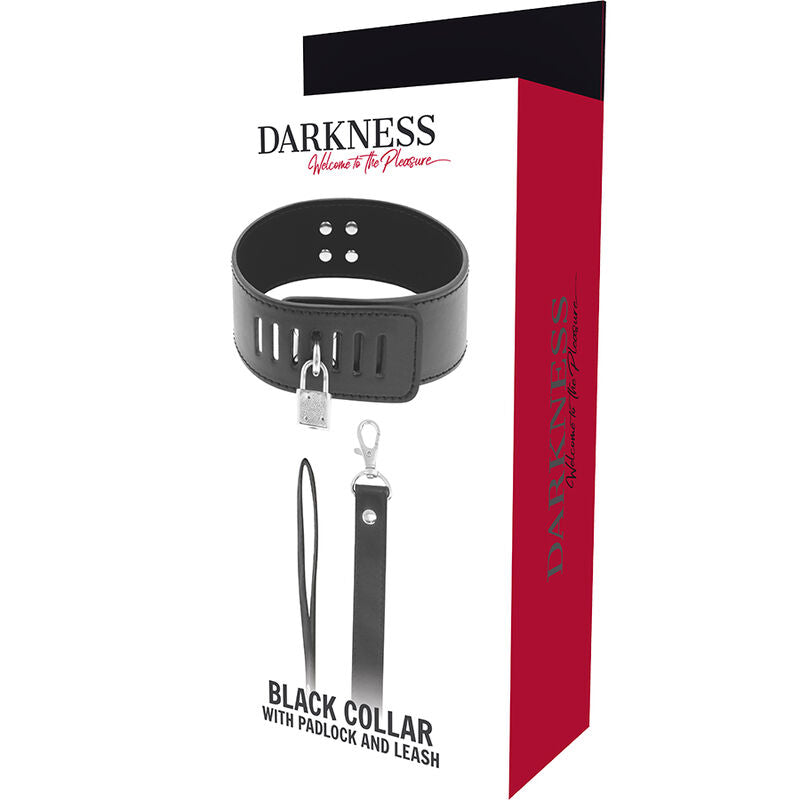 DARKNESS - BDSM COLLAR WITH BLACK LOCK - My naughty haven #