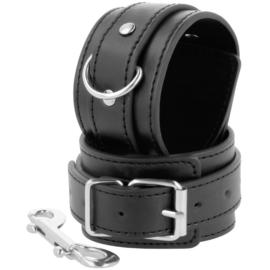 DARKNESS - BLACK ADJUSTABLE HANDCUFFS WITH DOUBLE REINFORCEMENT TAPE - My naughty haven #