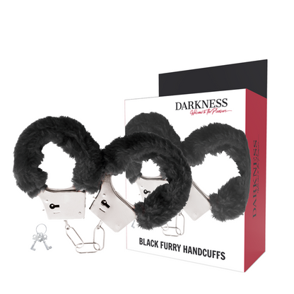DARKNESS - BLACK LINED METAL HANDCUFFS - My naughty haven #