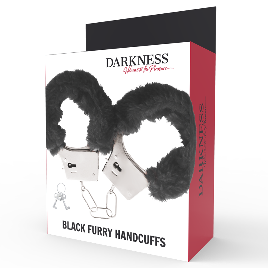 DARKNESS - BLACK LINED METAL HANDCUFFS - My naughty haven #