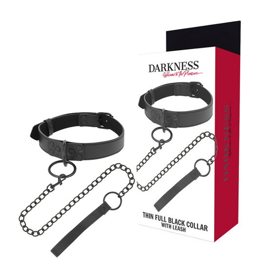 DARKNESS - BLACK NECKLACE WITH CHAIN - My naughty haven #