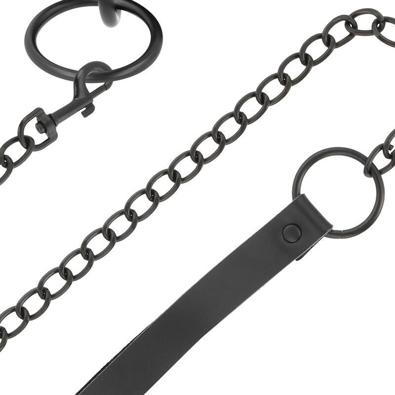 DARKNESS - BLACK NECKLACE WITH CHAIN - My naughty haven #