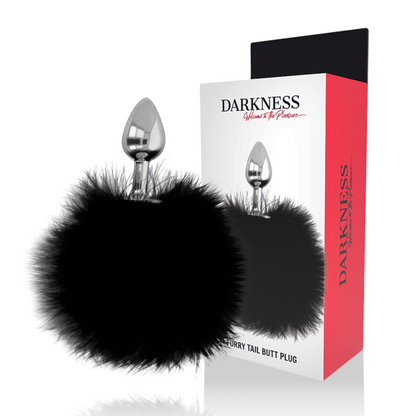 DARKNESS - EXTRA ANAL BUTTPLUG WITH TAIL BLACK 7 CM - My naughty haven #