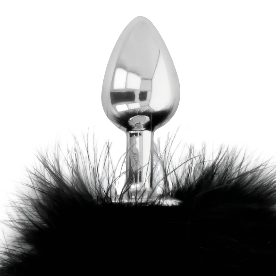 DARKNESS - EXTRA ANAL BUTTPLUG WITH TAIL BLACK 7 CM - My naughty haven #