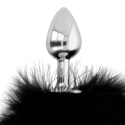 DARKNESS - EXTRA ANAL BUTTPLUG WITH TAIL BLACK 7 CM - My naughty haven #