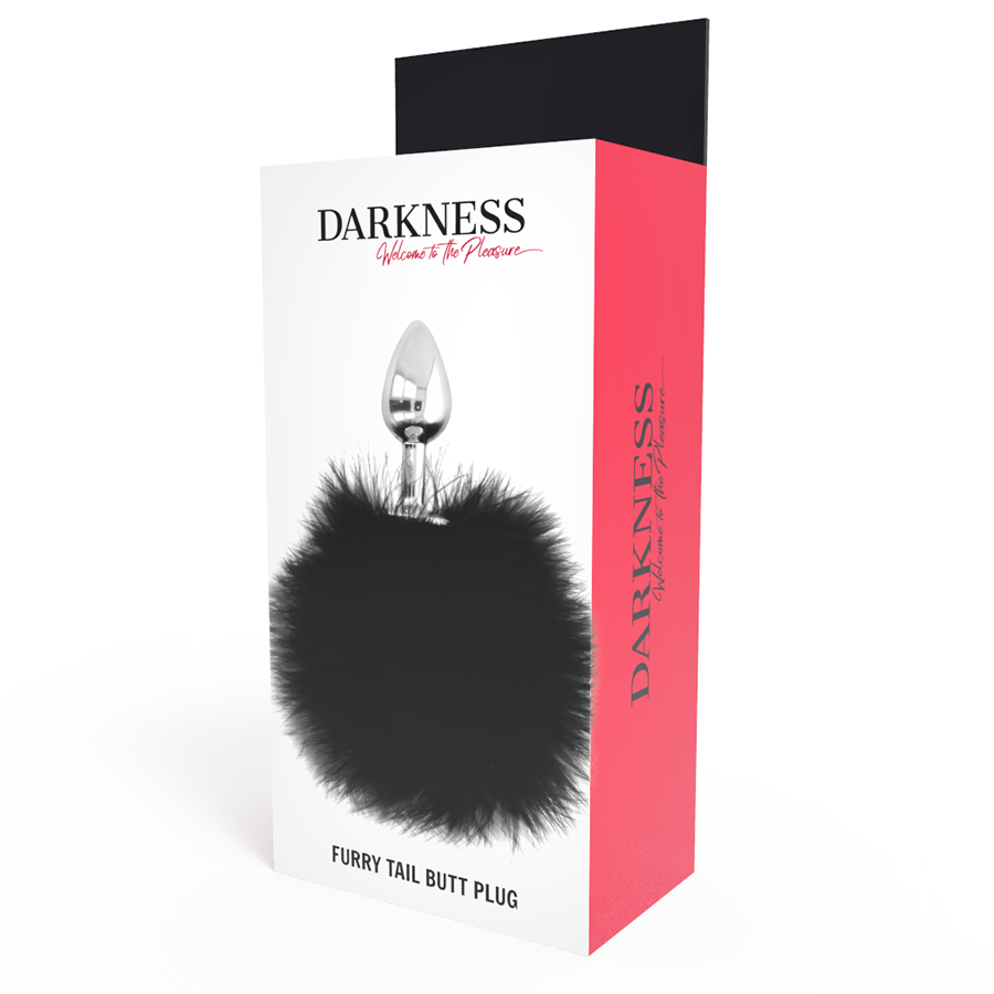 DARKNESS - EXTRA ANAL BUTTPLUG WITH TAIL BLACK 7 CM - My naughty haven #