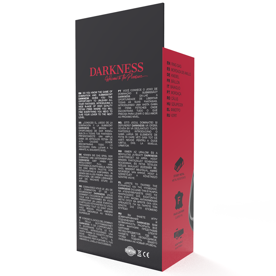 DARKNESS - GAG WITH RING DIAMETER 3.6 CM - My naughty haven #