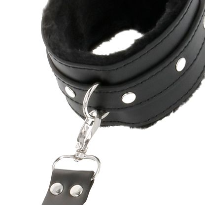 DARKNESS - LEATHER HANDCUFFS FOR FOOT AND HANDS BLACK - My naughty haven #
