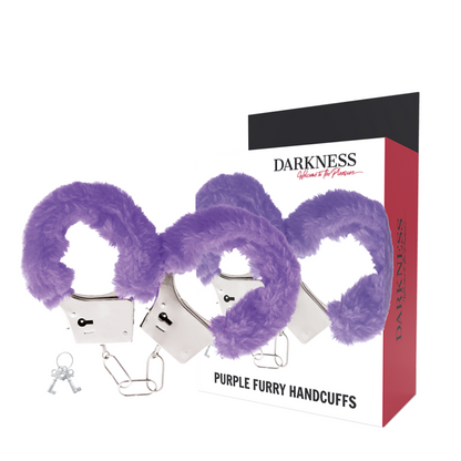 DARKNESS - LILAC LINED METAL HANDCUFFS - My naughty haven #