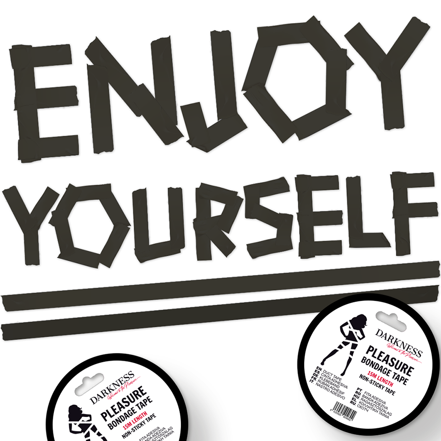 DARKNESS - NON-STICKY BLACK BONDAGE TAPE 15M - My naughty haven #